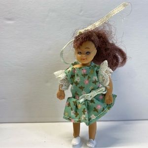 1993 Town Square Doll Figure Rubber Dollhouse Girl Sister Rooted Hair Mini